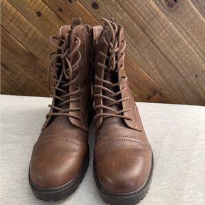 Universal Threads Brown Faux Leather Combat Boots